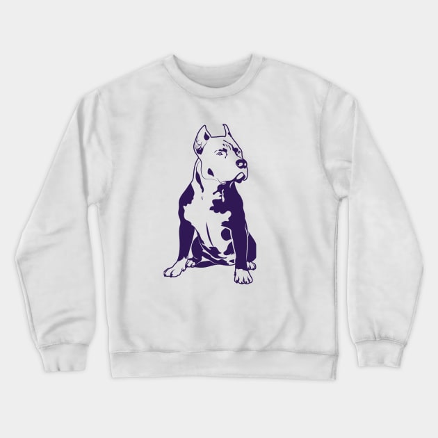 Purple Pitbull Lover Crewneck Sweatshirt by ArtByGrammy